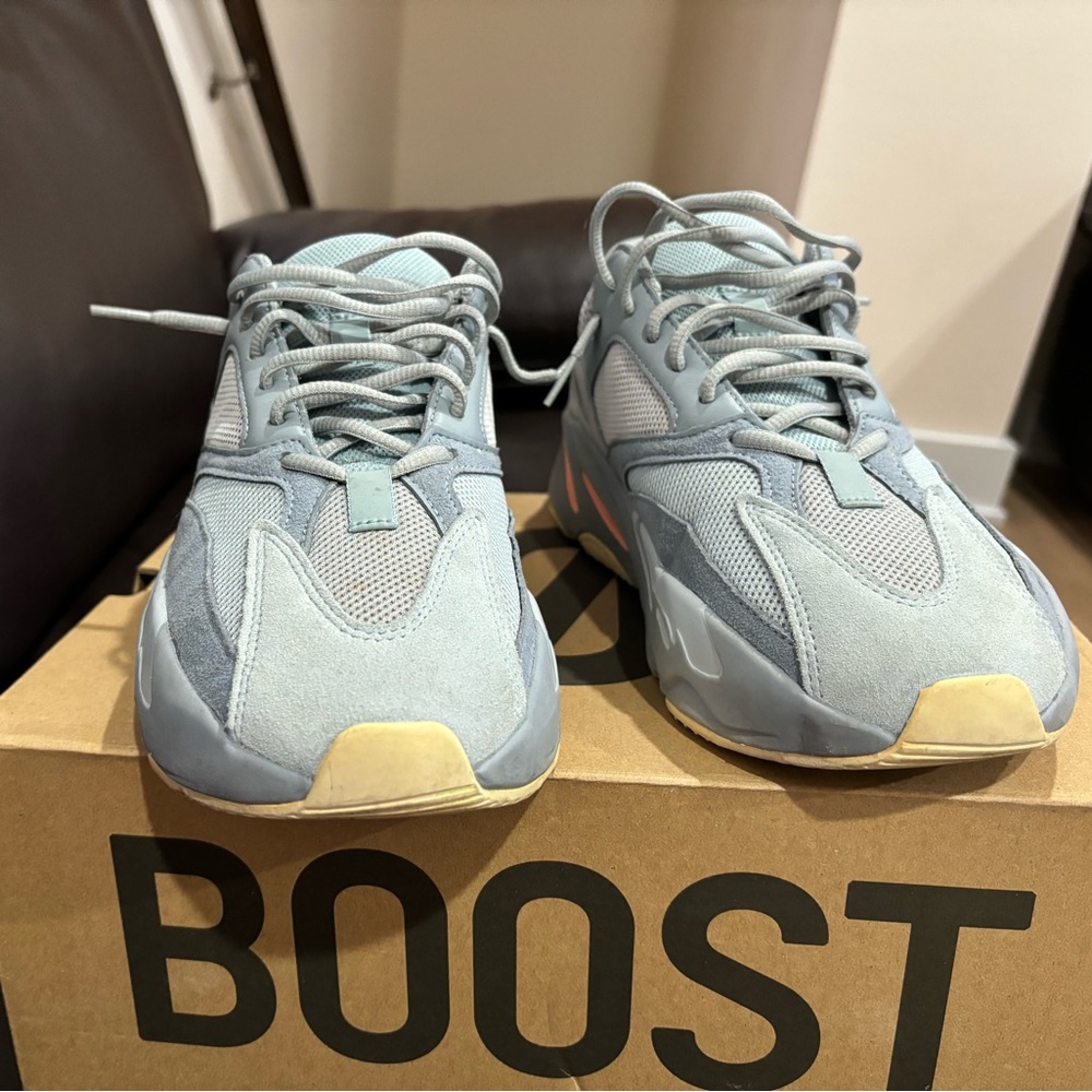 Gray and pink Yeezy 700